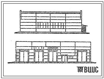 Фасады Типовой проект 816-2-11.84 Здание наружной мойки, диагностики и защиты машин от коррозии районного объединения «Сельхозхимия» (стены панельные).