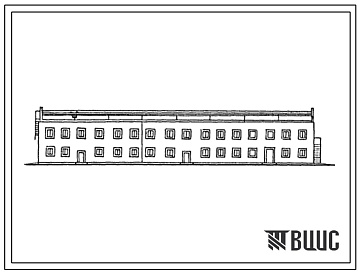 Фасады Типовой проект 816-1-60с.84 Центральная ремонтная мастерская для хлопкосеющих хозяйств с парком 100 тракторов (2700 га пашни). Стены кирпичные.