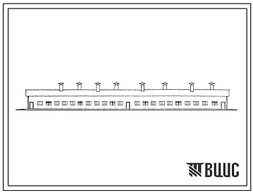 Фасады Типовой проект 801-4-97с.85 Здание ремонтного молодняка на 470 голов с пунктом искусственного осеменения. Для строительства в районах Азербайджанской ССР сейсмичностью 7, 8 баллов