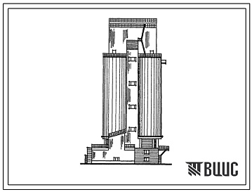 Фасады Типовой проект 708-17.85 Силосный склад известняковой муки емкостью 6000 м3 с пневмотранспортом