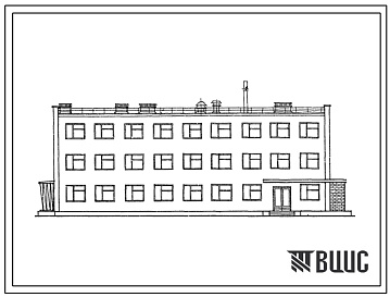 Фасады Типовой проект 416-4-42 Служебное здание с бытовыми помещениями для 100 станционных рабочих.