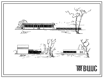 Фасады Типовой проект 294-1-13 Спортивный комплекс с спортплощадкой с футбольным полем 60х90 м., со спортивным залом и открытым плавательным бассейном с ванной 11х25 м
