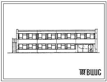 Фасады Типовой проект 416-3-5 Машиносчетная станция для ЦСУ СССР. Каркас сборный железобетонный. Стены из керамзитобетонных панелей.