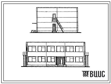 Фасады Типовой проект 411-1-93 Производственно-лабораторный корпус лесхоза для среднеевропейской части СССР (стены панельные)
