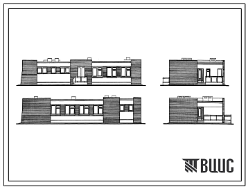 Фасады Типовой проект 244-6-7.85 Учебно-хозяйственный корпус лагеря труда и отдыха для детей