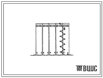 Фасады Типовой проект 702-1-1 Четырехрядный силосный корпус с силосами диаметром 9 м из монолитного железобетона типа СКМФ-9-20