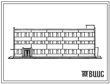 Фасады Типовой проект 501-6-16.83 Объединенное служебно-техническое здание для грузовых дворов с бытовыми помещениями на 200 человек.