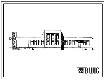Фасады Типовой проект 501-227 Железнодорожный вокзал на 50 пассажиров (стены кирпичные)