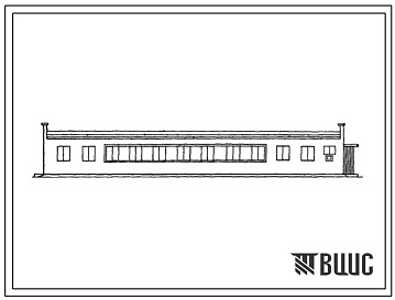 Фасады Типовой проект 501-225 Контрольный пункт автотормозов для грузовых вагонов (вариант без бытовых помещений). Длина здания 36 м