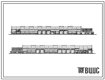 Фасады Типовой проект 503-1-28.84 Автотранспортное предприятие на 250 спецавтомашин для аэропортов гражданской авиации. Главный корпус.