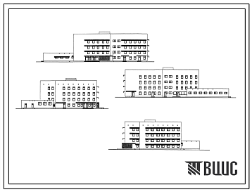 Фасады Типовой проект 252-4-26с Детская городская поликлиника на 300 посещений в смену в конструкциях ИИС-04 (1.020.1-2с)