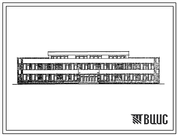 Фасады Типовой проект 224-1-463.86 Средняя общеобразовательная школа на 11 классов (198 учащихся), приспосабливаемая под лечебные учреждения. Со стенами из кирпича. Для строительства в сельской местности