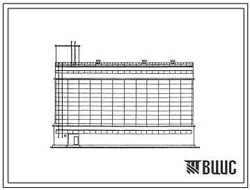 Фасады Типовой проект 702-38 Зерносклад бункерного типа общей емкостью 3600 т с вариантами секций на 12 бункеров (1800 т) и на 6 бункеров (900 т)