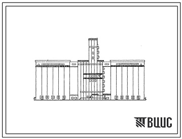 Фасады Типовой проект 702-1 Хлебоприемный линейный элеватор емкостью 12-24 тыс. т монолитной конструкции типа ЛМ-4х100 для строительства в восточных и южных районах.