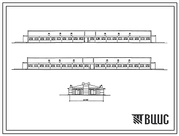 Фасады Типовой проект 802-2-39.88 Свинарник на 400 мест для свиноматок с установленной супоросностью (длина 66 м., ширина 18м.)