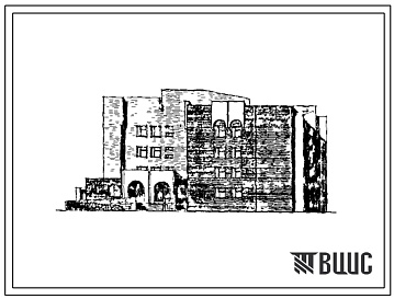 Фасады Типовой проект 254-6-5.83 Спальный корпус на 100 мест дома-интерната больничного типа для престарелых и инвалидов. Здание пятиэтажное. Стены из кирпича.