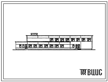 Фасады Типовой проект 252-9-66 Пищеблок со столовой для персонала онкологического диспансера на 450 коек с поликлиническим отделением и пансионатом на 120 коек. Здание двухэтажное.  Каркас сборный железобетонный серии ИИ-04. Стены из керамзитобетонных  панелей