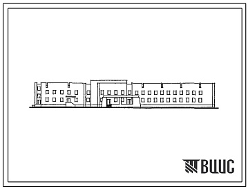 Фасады Типовой проект 254-7-2.83 Акушерский корпус на 30 коек для расширения существующих больниц. Здание трехэтажное. Стены из кирпича.