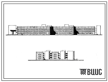 Фасады Типовой проект 252-1-83 Детский инфекционный корпус на 150 коек. Стационар. Для строительства в IВ климатическом подрайоне, II и III климатических районах.