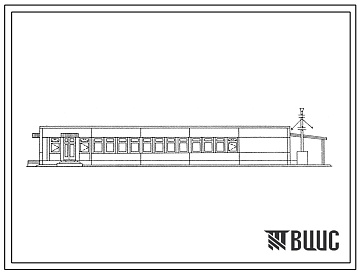 Фасады Типовой проект 416-1-161.85 Здание административно-бытового и вспомогательного назначения на 70 человек для зернообрабатывающих предприятий. Стены из легкобетонных панелей