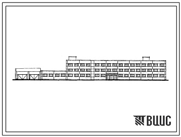 Фасады Типовой проект 416-1-167с.86 Бытовой корпус с контрольно-пропускным пунктом автотранспортного предприятия на 300 грузовых автомобилей (для южных районов)