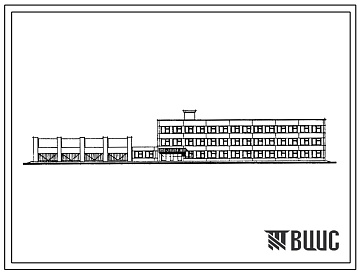 Фасады Типовой проект 416-1-99 Административно-бытовой корпус автотранспортного предприятия на 300 грузовых автомобилей с открытой стоянкой.