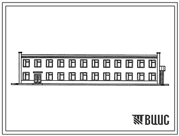 Фасады Типовой проект 416-1-78 Производственно-административное здание для ремонтно-производственной базы для электрических сетей городов с населением от 100 до 250 000 человек.