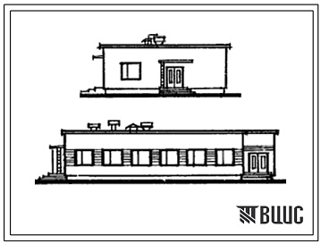 Фасады Типовой проект 416-1-38 Блок грузовой конторы 2 категории с проходной.