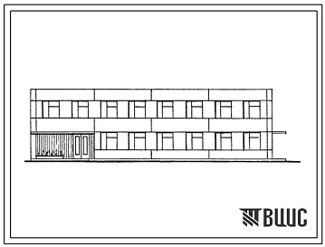 Фасады Типовой проект 416-1-130 Административно-бытовое здание на 100 человек для ремонтных цехов системы «Госкомсельхозтехника».