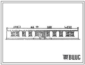 Фасады Типовой проект 416-1-5 Служебно-бытовое  здание с кирпичными стенами на 90 человек для нижних складов леспромхозов.