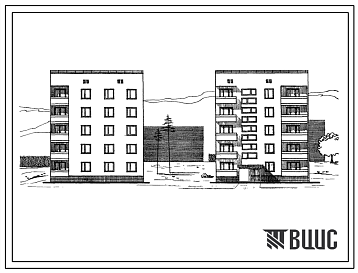 Фасады Типовой проект 87-08/72 Блок-секция пятиэтажного дома рядовая левая на 10 квартир (двухкомнатных 2Б-5, трехкомнатных 3Б-5). Для строительства во 2В, 3Б 3В климатических подрайонах Украинской ССР.