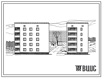 Фасады Типовой проект 87-013/72 Блок-секция пятиэтажного дома торцевая правая на 15 квартир (однокомнатных 1Б-5, двухкомнатных 2Б-5, трехкомнатных 3Б-5). Для строительства во 2В, 3Б 3В климатических подрайонах Украинской ССР.