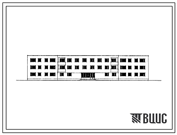 Фасады Типовой проект 163-80-70 Общежитие на 117 мест. Для строительства во IIБ и IIВ климатических подрайонах Эстонской ССР.