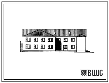 Фасады Типовой проект 164-12-179.2 2-этажное общежитие на 50 мест для рабочих и служащих (с жилыми комнатами на 2 и 3 человека). Для строительства в 1В климатическом подрайоне, 2 климатическом районе (с возможностью применения в 3 климатическом районе).