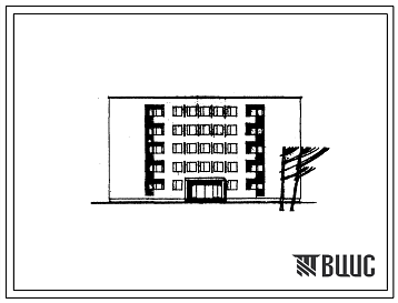 Фасады Типовой проект 164-80-2 Пятиэтажное общежитие на 216 мест с кухнями-нишами в жилых ячейках.