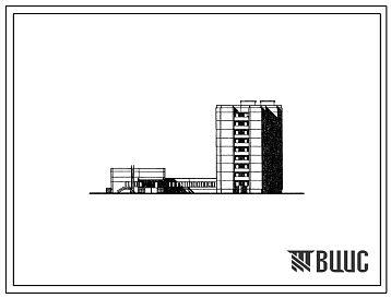 Фасады Типовой проект 161-94-56 Девятиэтажное общежитие на 510, 835, 1020 и 1224 места. Для строительства во II и III климатических районах Украинской ССР.