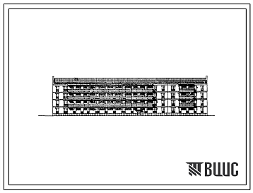 Фасады Типовой проект 164-77-95сп.85 Четырехэтажное общежитие для рабочих и служащих на 200 и 400 человек (с жилыми ячейками на 3, 4 и 11 человек)