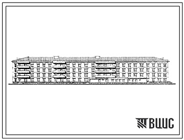 Фасады Типовой проект 164-77-73сп.85 4-этажное общежитие на 400 мест (с жилыми ячейками на 10 человек) для студентов и учащихся профтехучилищ. Для строительства в 4А и 4Г климатических подрайонах сейсмичностью 8 баллов на грунтах 2 типа просадочности.