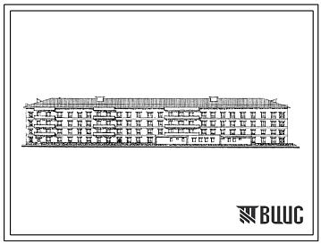 Фасады Типовой проект 164-77-79сп.85 4-этажное общежитие на 400 мест для студентов и учащихся профтехучилищ (с жилыми ячейками на 10 человек). Для строительства в 4А и 4Г климатических подрайонах сейсмичностью 7 баллов на грунтах 2 типа просадочности.