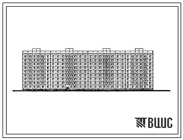 Фасады Типовой проект 161-148-39сп.83 Девятиэтажное общежитие для рабочих и служащих на 597 мест.