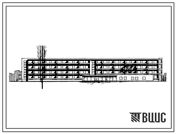 Фасады Типовой проект 162-80-9СП Четырехэтажное общежитие на 400 мест для рабочих, служащих, студентов и учащихся профтехучилищ, для строительства на просадочных грунтах