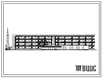 Фасады Типовой проект 164-80-13П Четырехэтажное общежитие на 600 мест для рабочих, служащих, студентов и учащихся профтехучилищ.