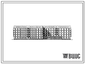 Фасады Типовой проект 163-174-4с.85 Пятиэтажное общежитие для рабочих и служащих на 408 человек (с жилыми ячейками на 3, 4 и 12 человек)