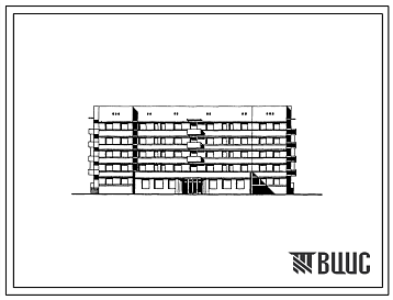 Фасады Типовой проект 164-114-45с.85 Пятиэтажное общежитие для рабочих и служащих на 198 человек