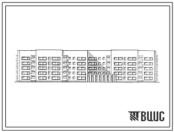 Фасады Типовой проект 164-114-102с.86 Общежитие 5-этажное на 426 человек для рабочих и служащих