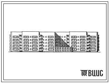 Фасады Типовой проект 164-114-103с.86 Общежитие 5-этажное на 426 человек для рабочих и служащих