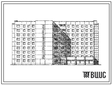 Фасады Типовой проект 161-97-76/1 9-этажное крупнопанельное общежитие на 600 мест