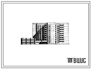 Фасады Типовой проект 161-97-52/1 9-этажное общежитие на 585 мест с блоком обслуживания