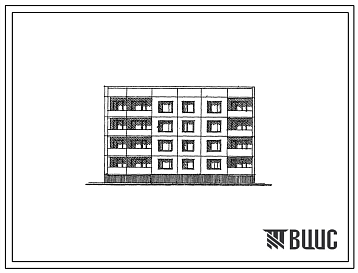 Фасады Типовой проект 121-067/1 Четырехэтажный жилой блок общежития на 80 человек для рабочих и служащих.