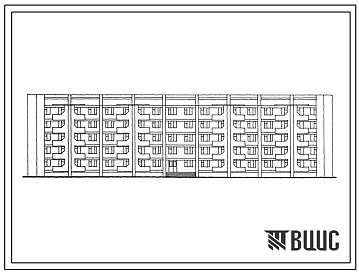 Фасады Типовой проект 163-172-7с.13.87 5-этажное общежитие для семейной молодежи на 226 мест для строительства в Молдавской ССР